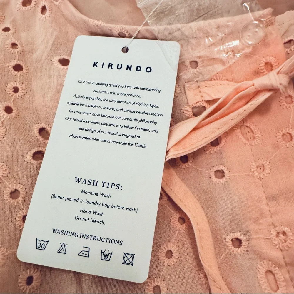 Eyelet Bows Pink Blouse - Picture 7 of 12